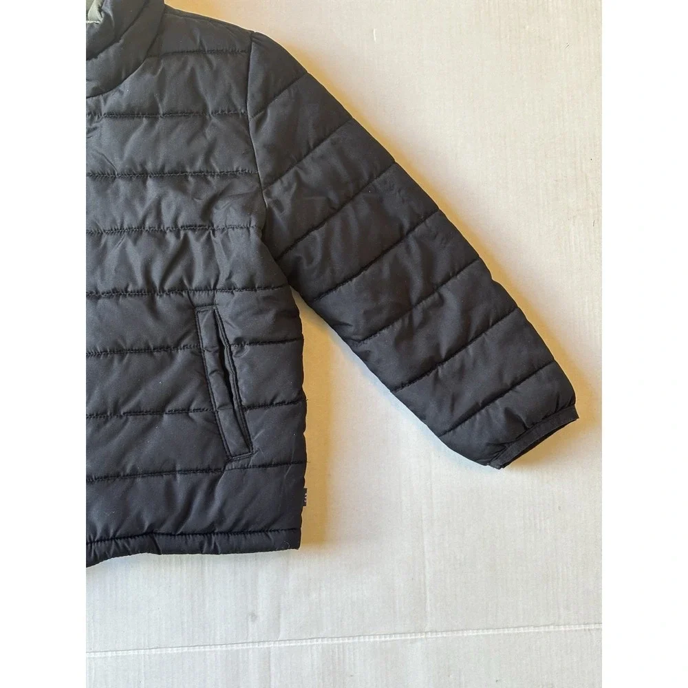 Gap‎ Boys Reversible Black Dinosaur Camouflage Puffer Jacket Cold Control Sz 4